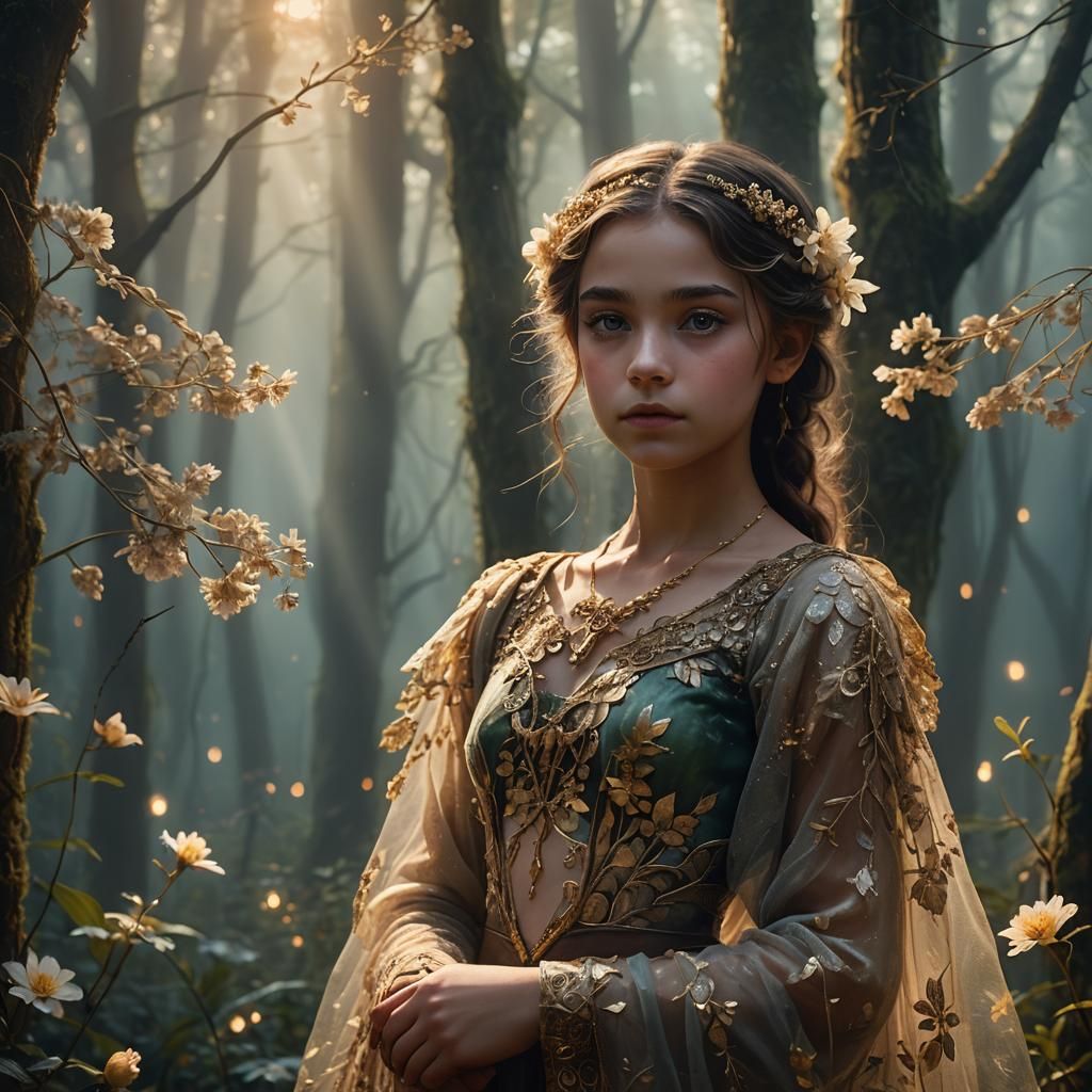 Teenage Dancer in Ethereal Forest: Fantasy Concept Art