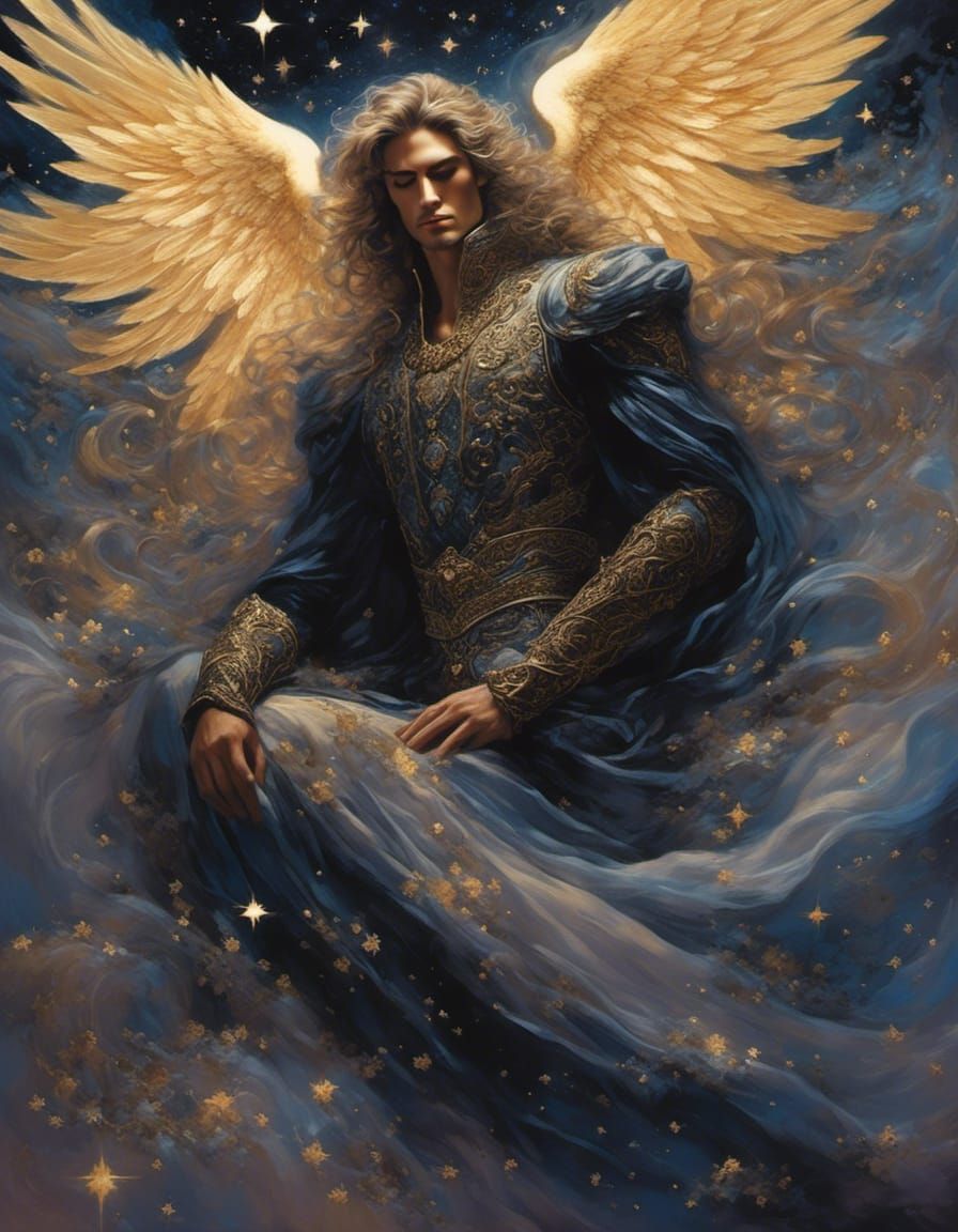 Morpheus, God of Dreams, on a Star Bed