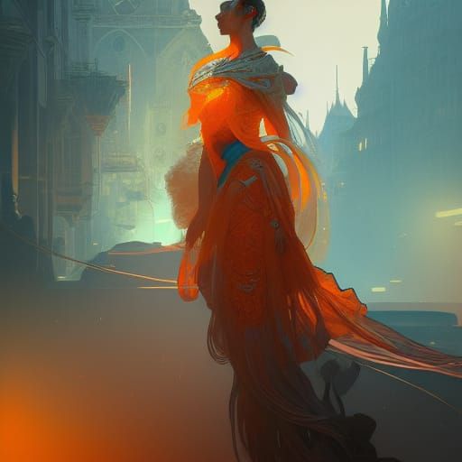 Rococo Queen Concept Art in Digital Style