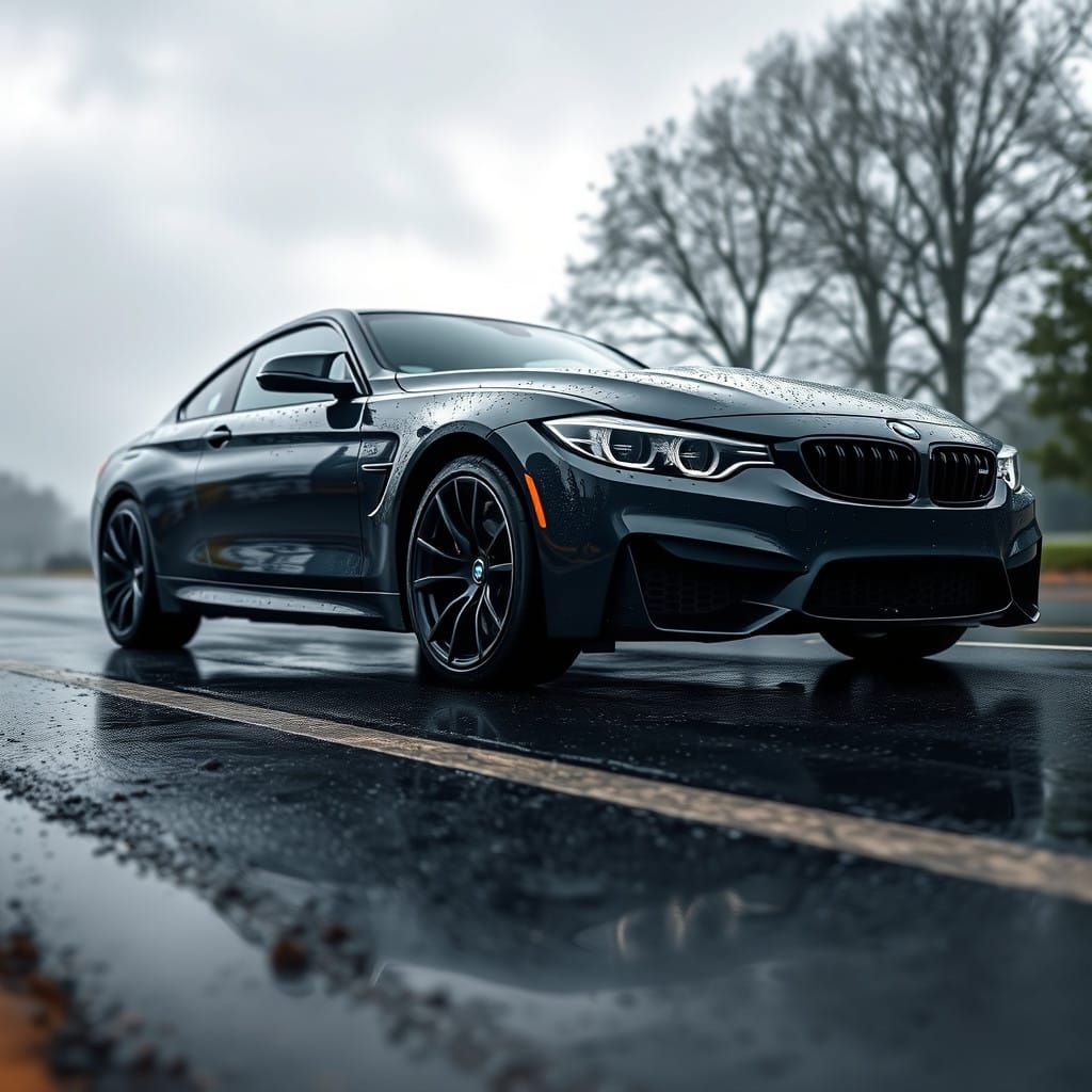 Sleek BMW Sports Car Illuminated by Diffused Light
