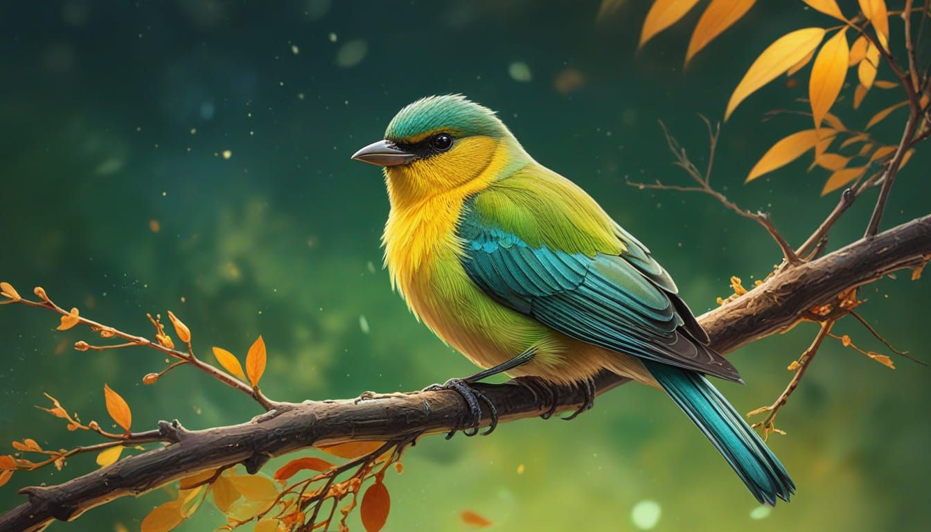Yellow-throated Chlorospingus in Splash Art Style