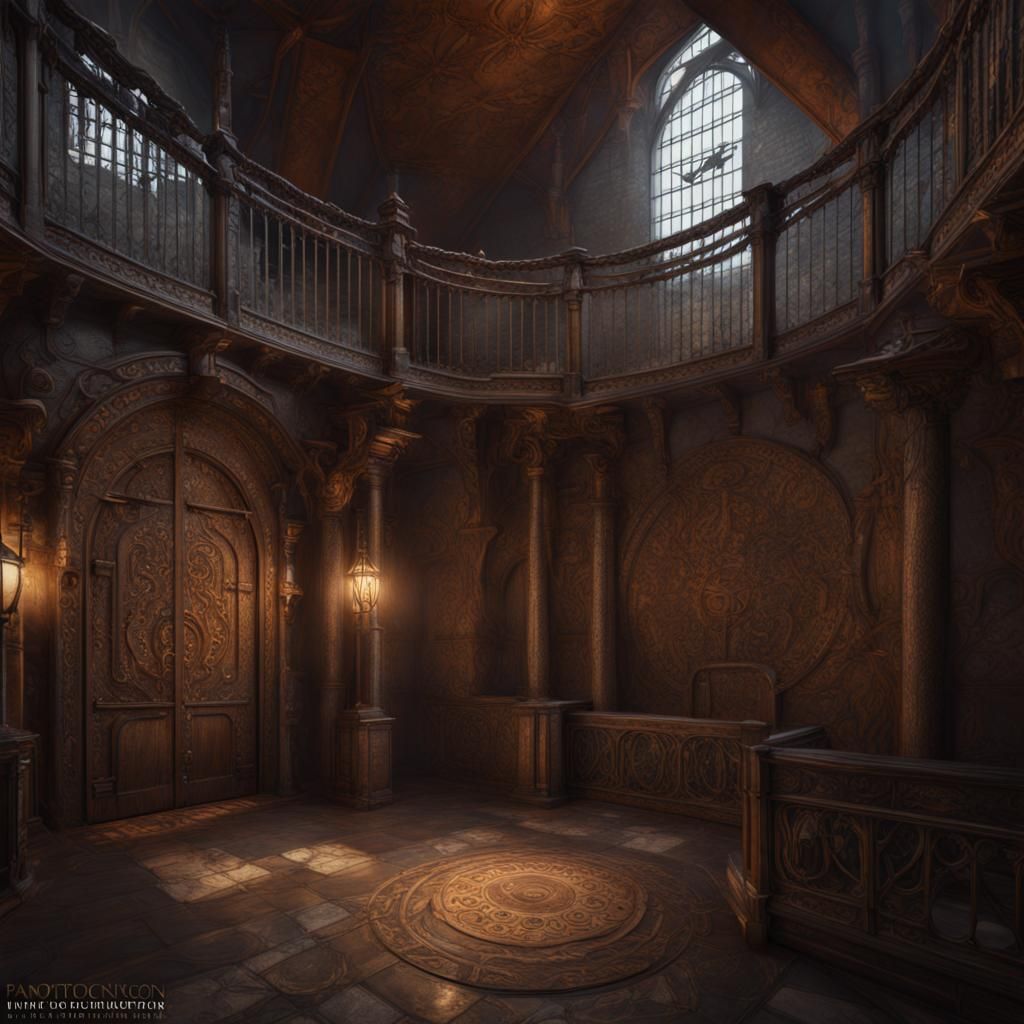 Fantastical Panopticon in Detailed Matte Painting