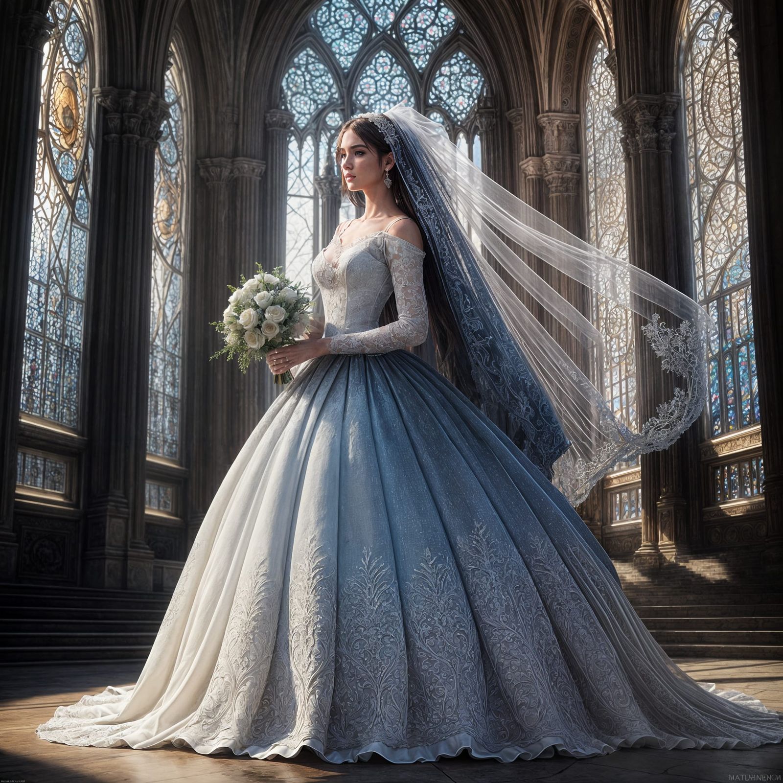 Ethereal Fantasy Wedding Gown in Vivid Color