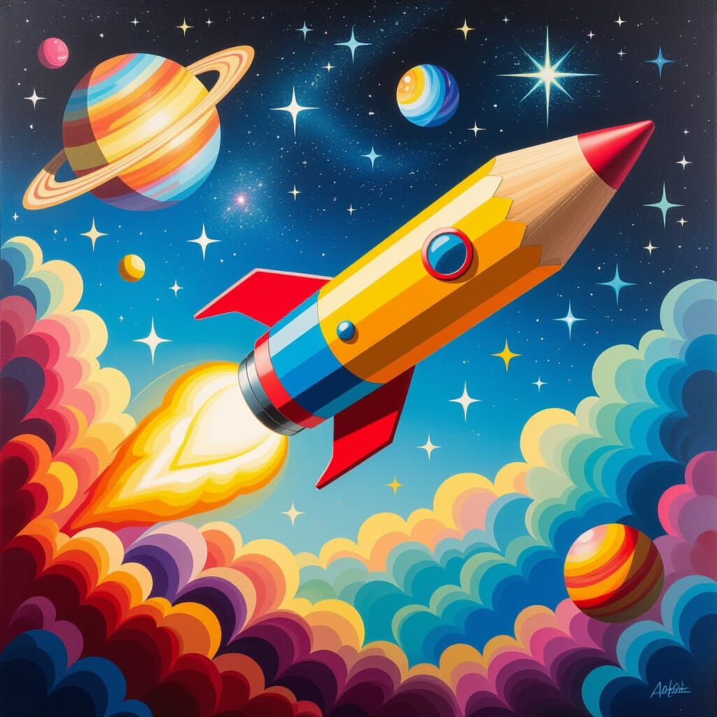 Magical Pencil Spaceship Blasts Off to Imagination