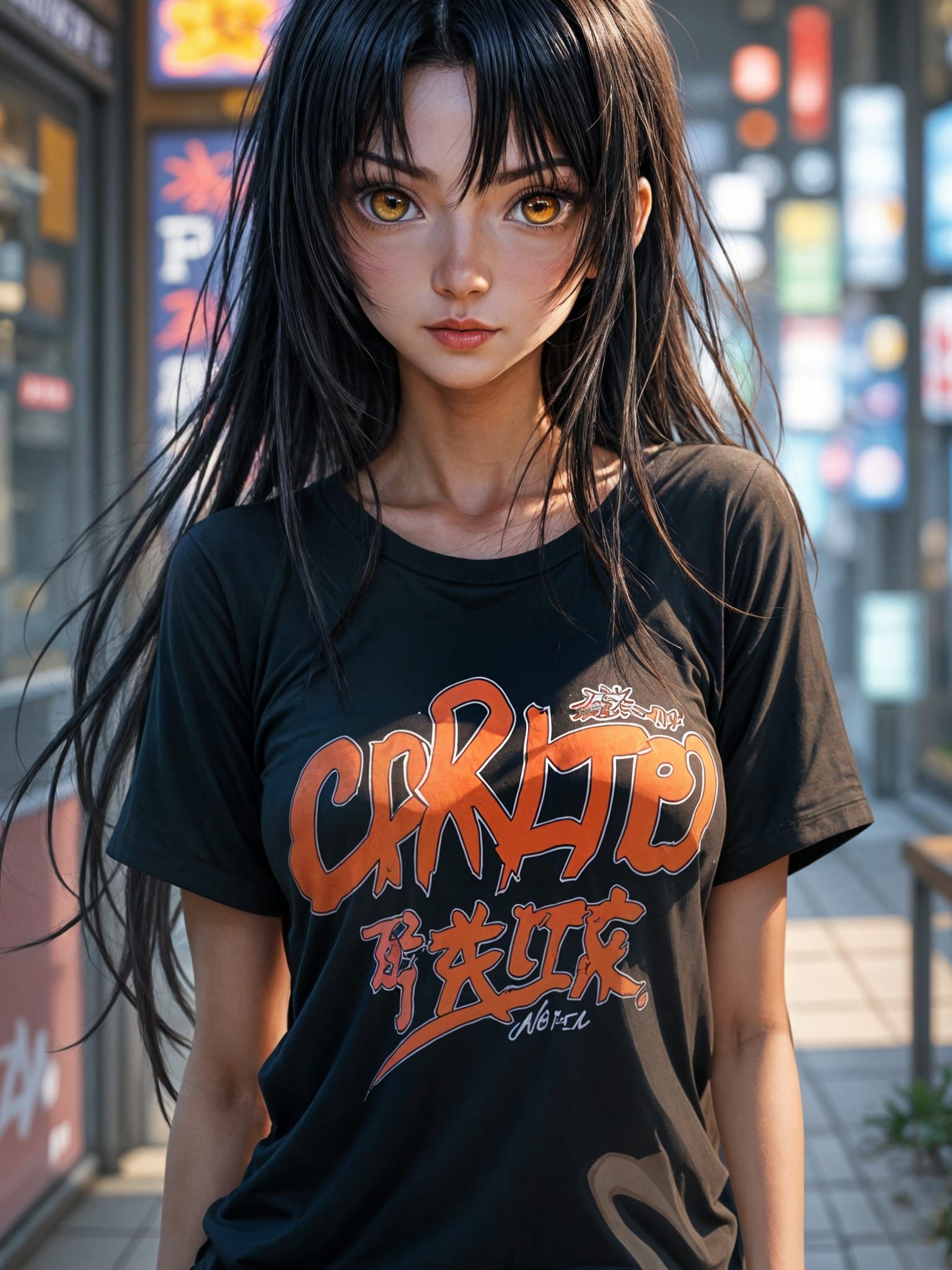 Serenely Beautiful Samui in Cyberpunk Style