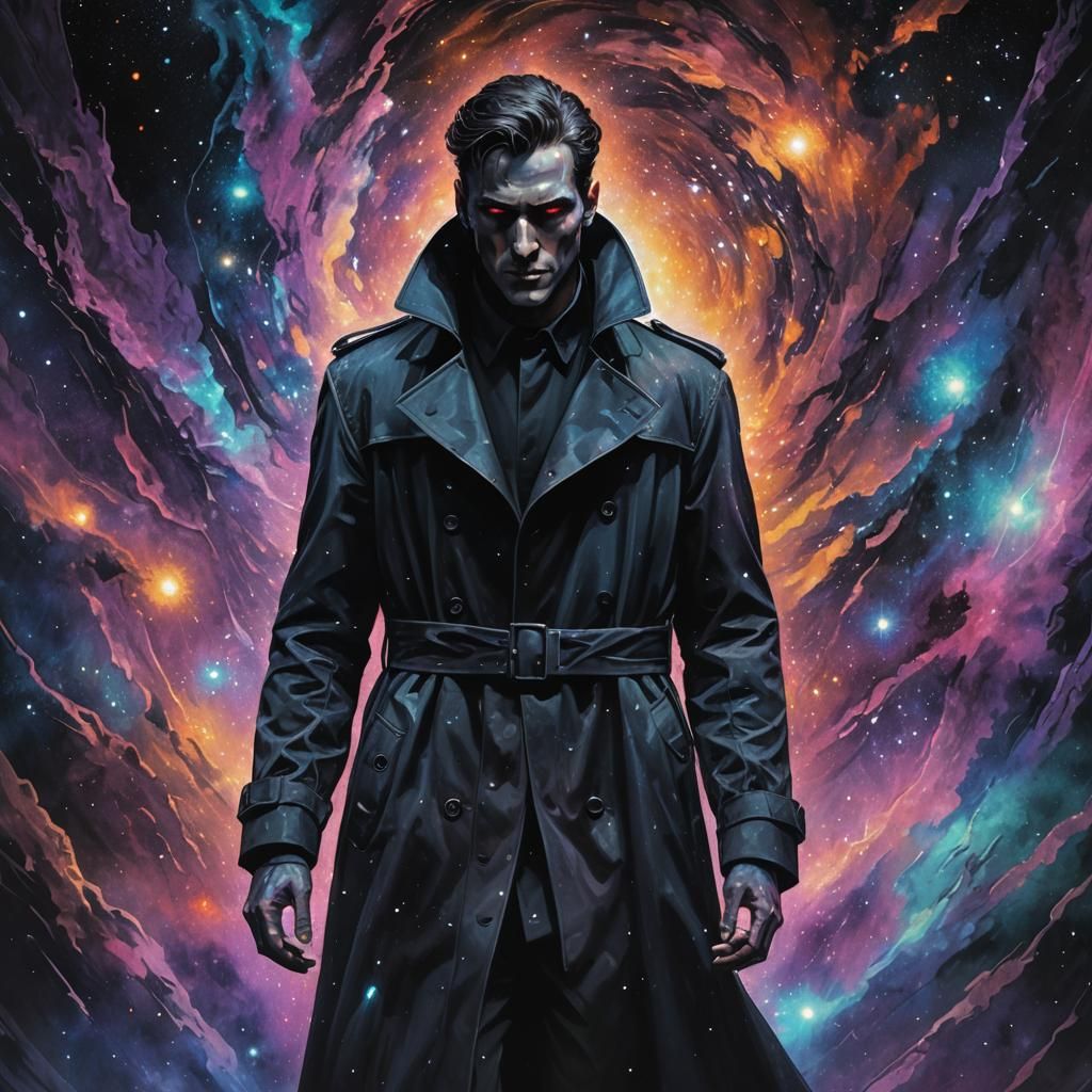 Menacing Faceless Man in Astral Trench Coat