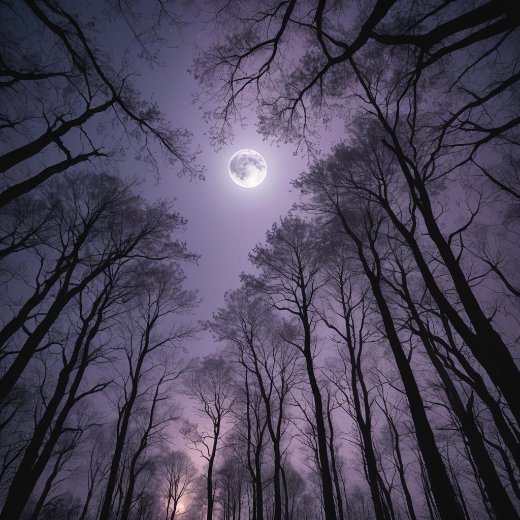 Moonlit Forest Nocturne in Van Gogh Style