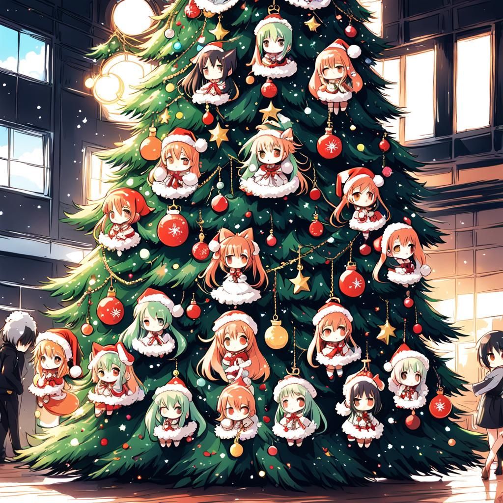 Anime Christmas Tree of Cute Girls