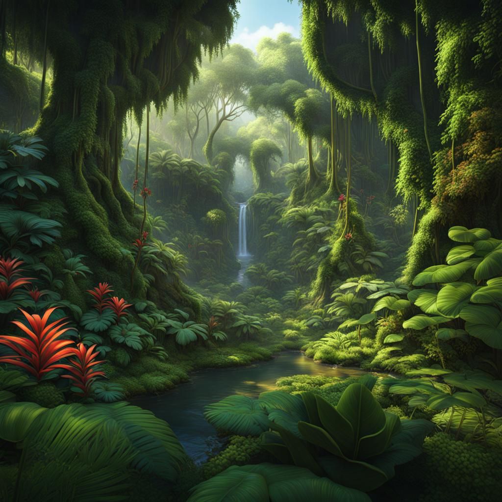 Amazon Rainforest in Disney Pixar Style