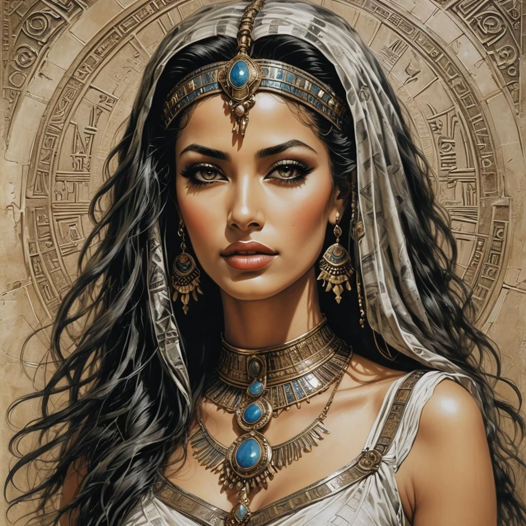 Egyptian Singer Ismahan in Luis Royo Style