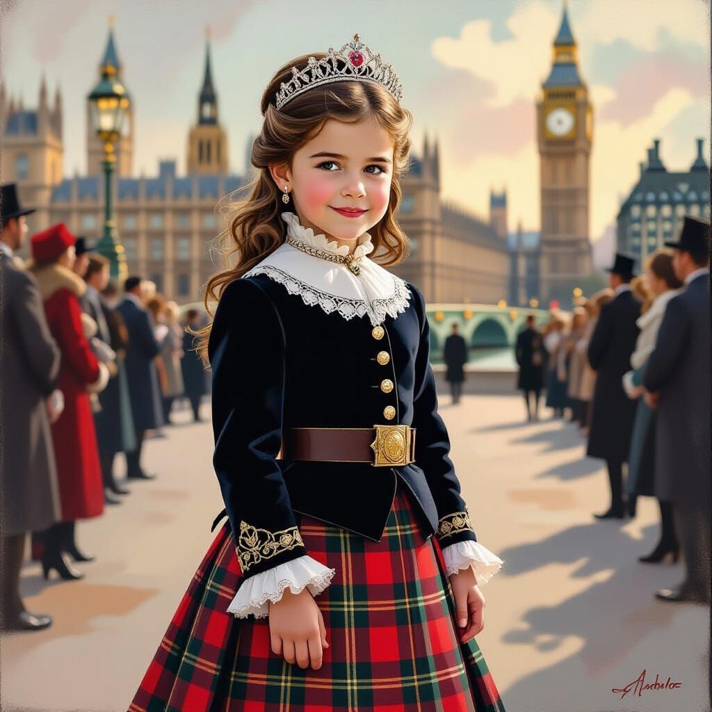 Princess Charlotte in Kilt with King Charles in London