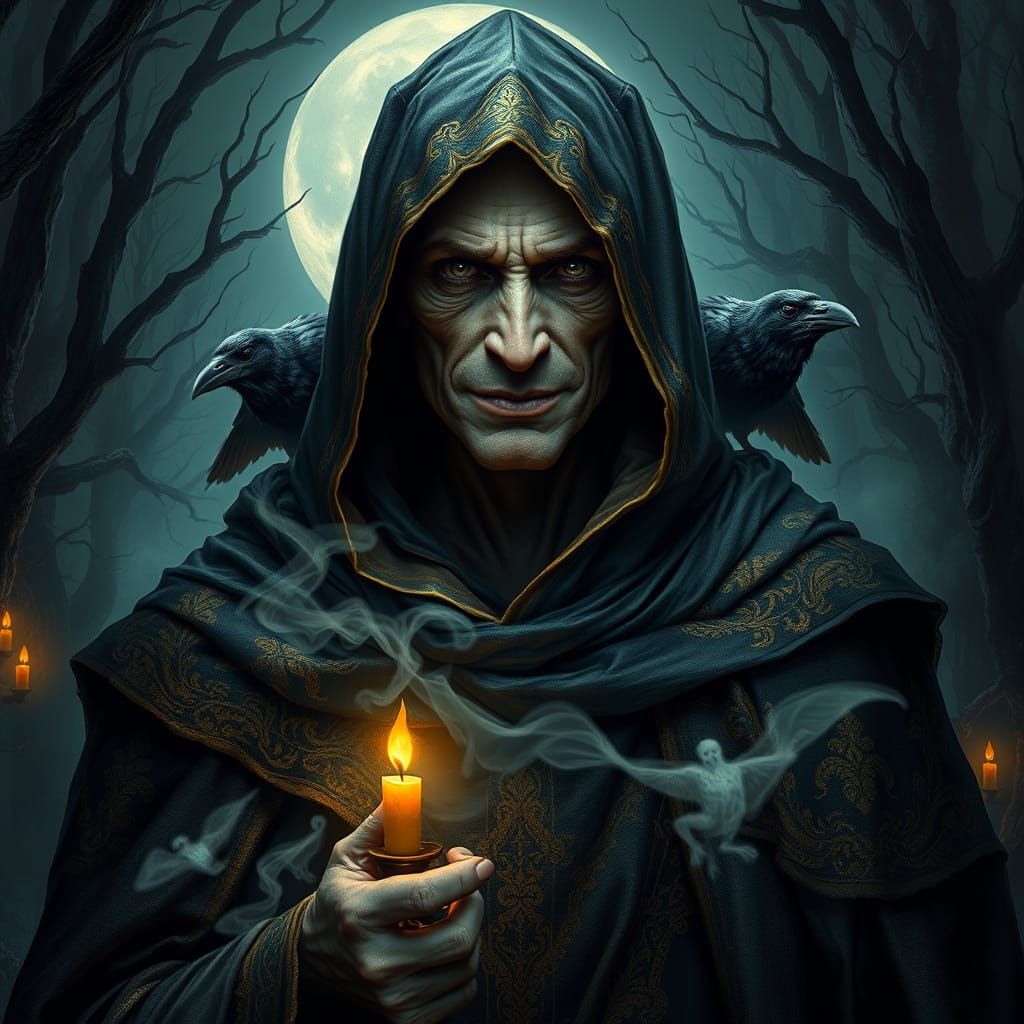 Enigmatic Figure in Tattered Regal Cloak