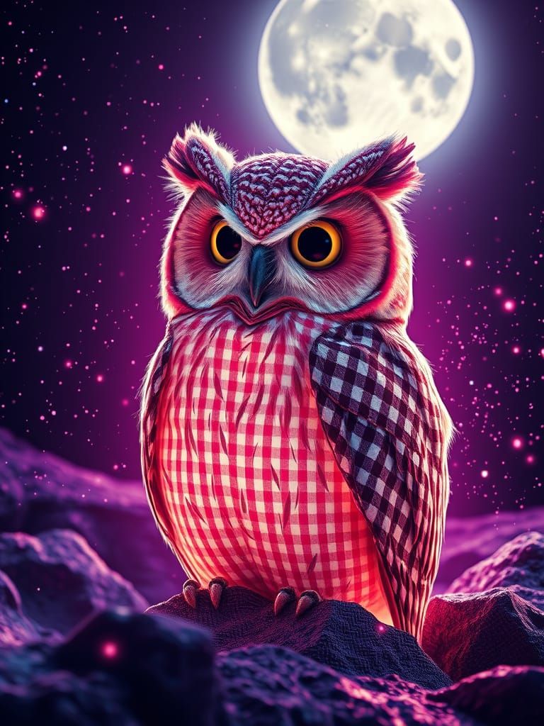 Gingham Print owl
