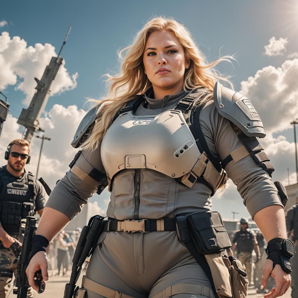 Curvy Blonde Fitness Model in Divine Light