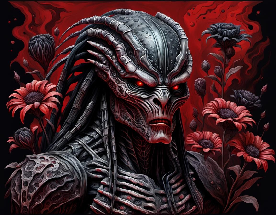 Predator-Man Concept Art in Gouache Style