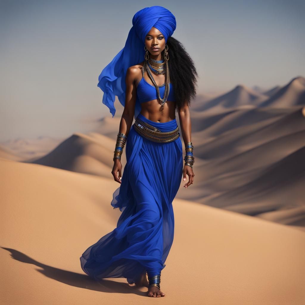 Handsome Female Djinn in the Desert