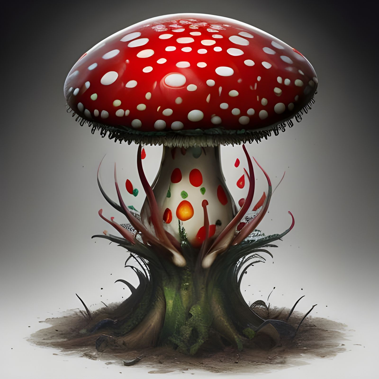 Hyperrealistic Amanita Muscaria Mushroom Logo