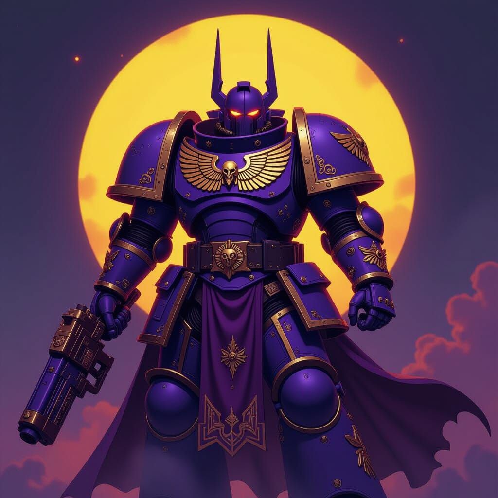 Warhammer 40,000 Logo in Dark Fantasy Style