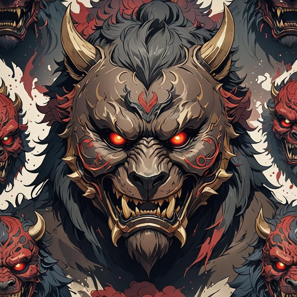 bear oni mask