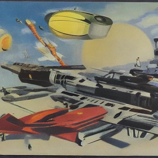 Futuristic Space Mouse Toy, Vintage Art Style