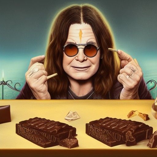 Ozzy Osbourne Eats Chocolate Bars: Detailed Matte Painting