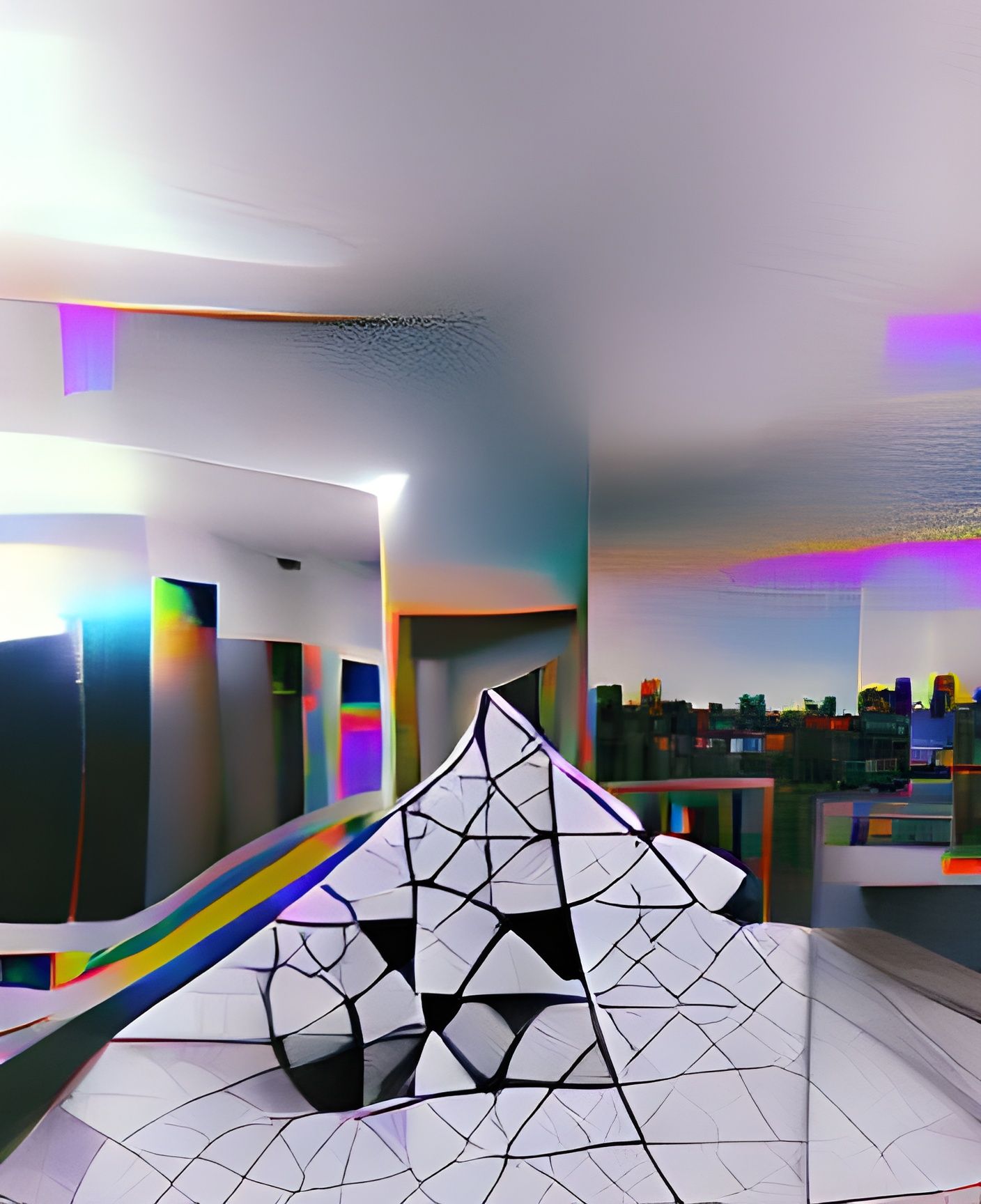 Psychedelic Geometric Design in Black and White