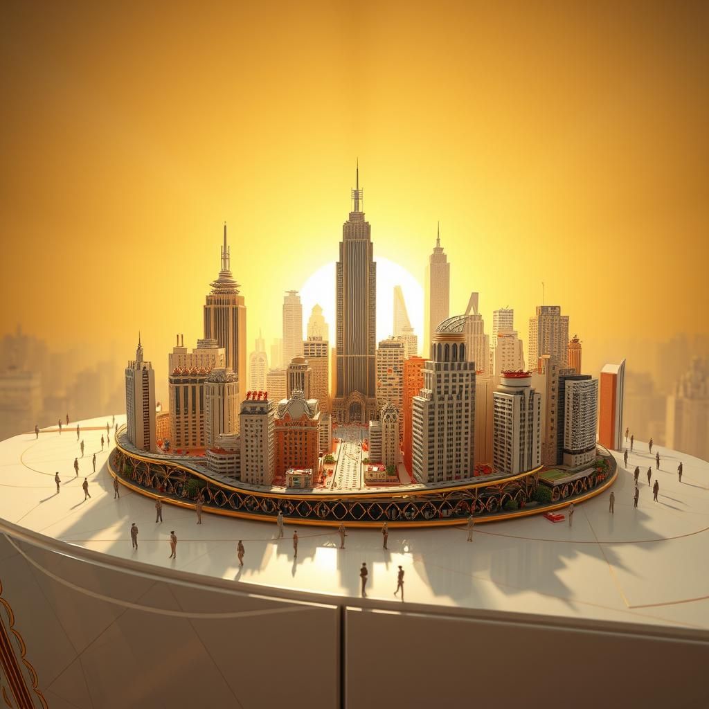 Vibrant Art Deco Metropolis in Macro View
