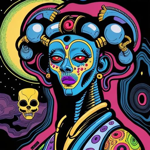 Surreal Humanoid Figure on Hill in Surrealist Style