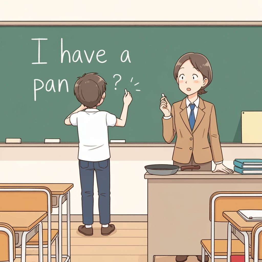Student's "Pan" Mistake in a Cheerful Classroom