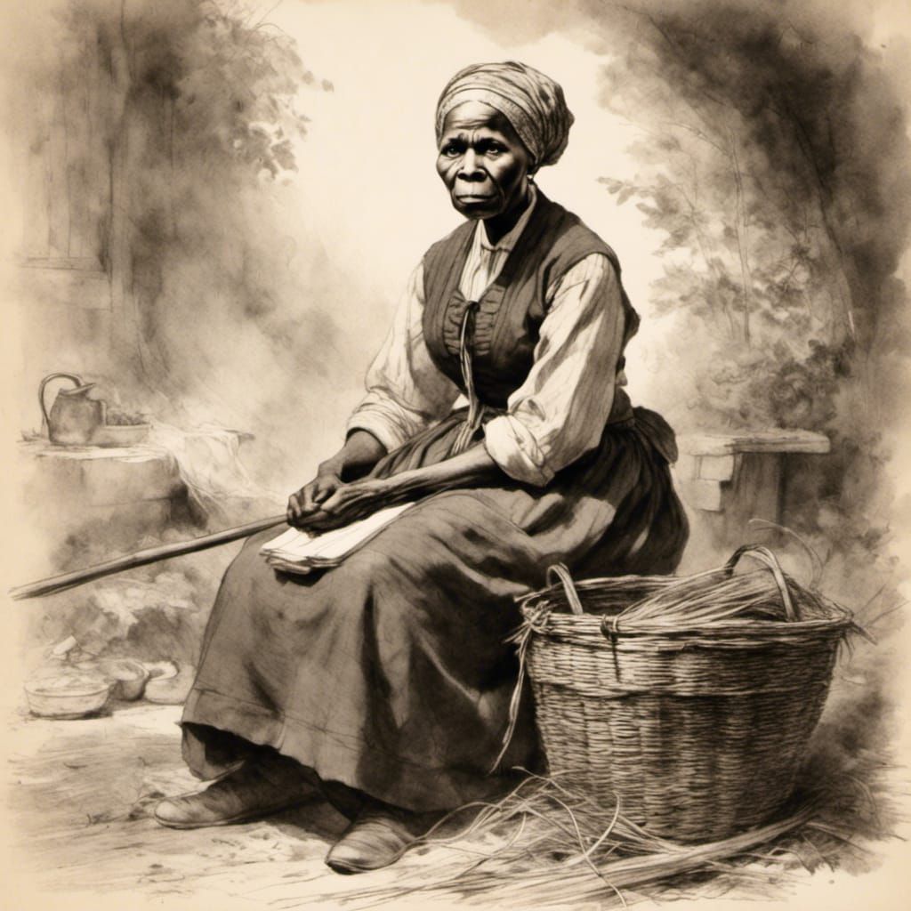 Harriet Tubman Portrait as 1860s Sketch