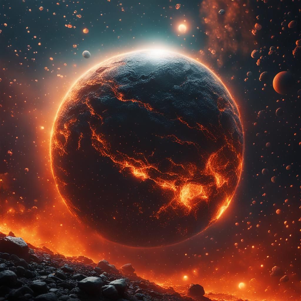 Exoplanet with Molten Iron Rain: Cinematic Film Still