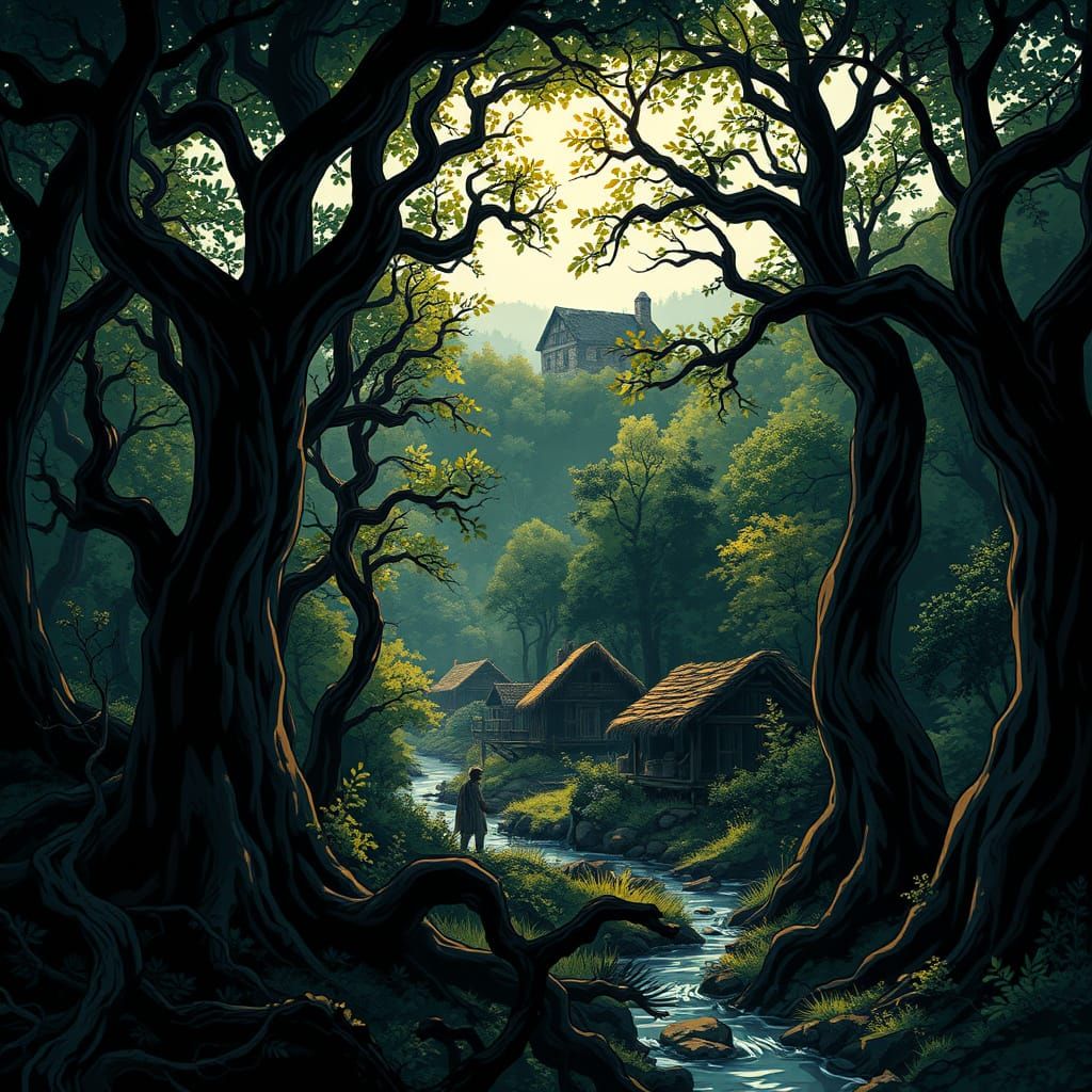 Enchanting Primeval Forest with Lost Village