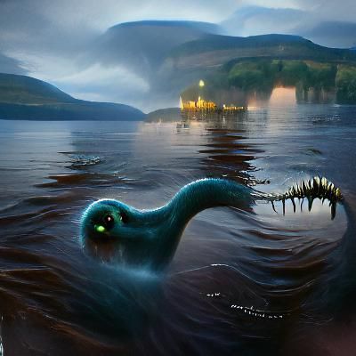 Sinister Loch Ness Monster Art