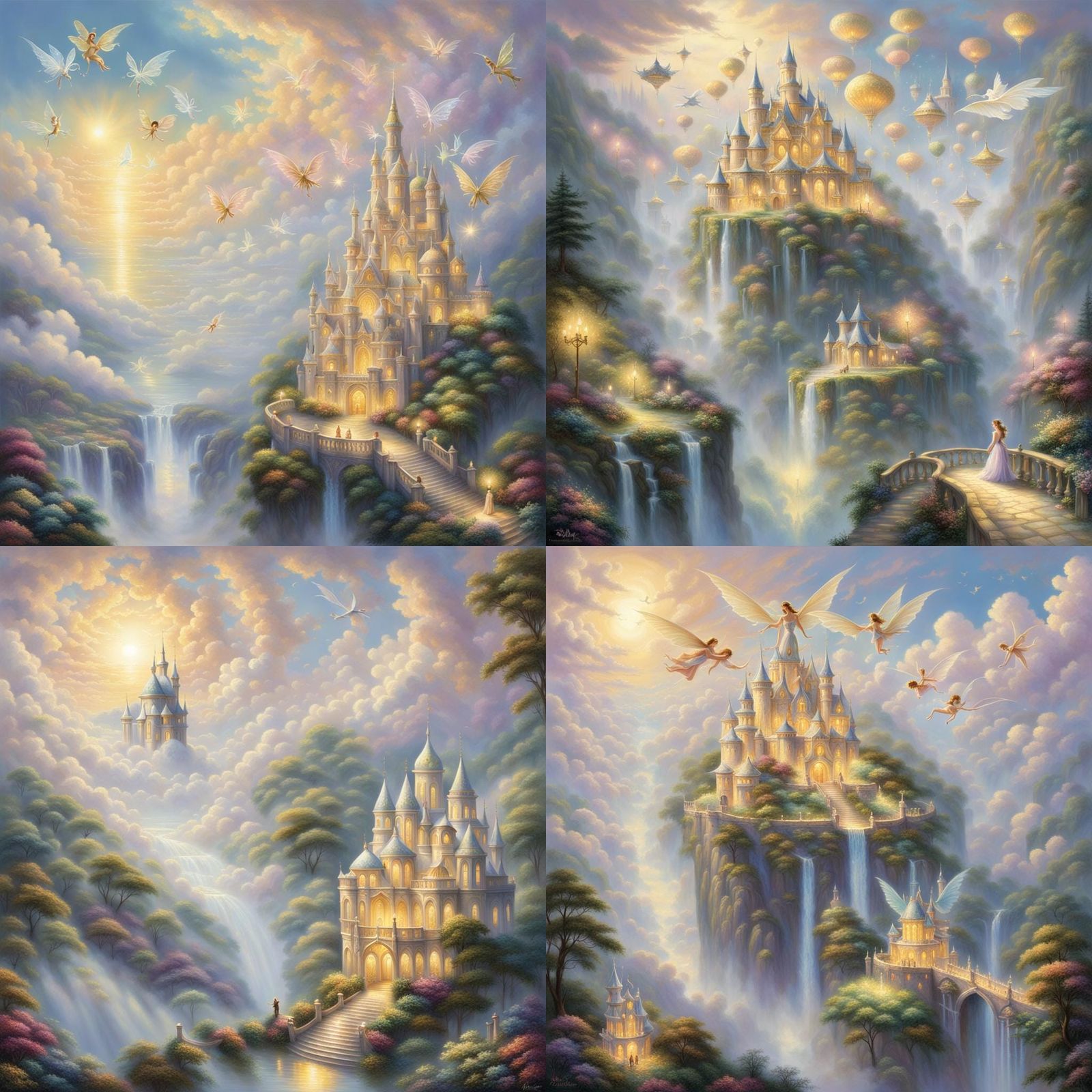 Ethereal Fairies in Cloud Palace as Light Art