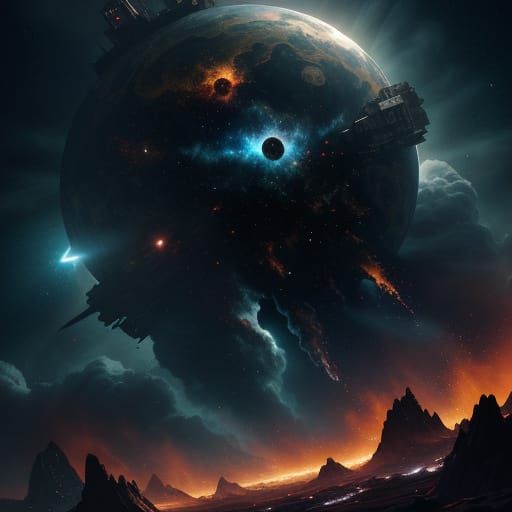 Dramatic Rocket Ships in Space: Hyperrealistic Digital Art