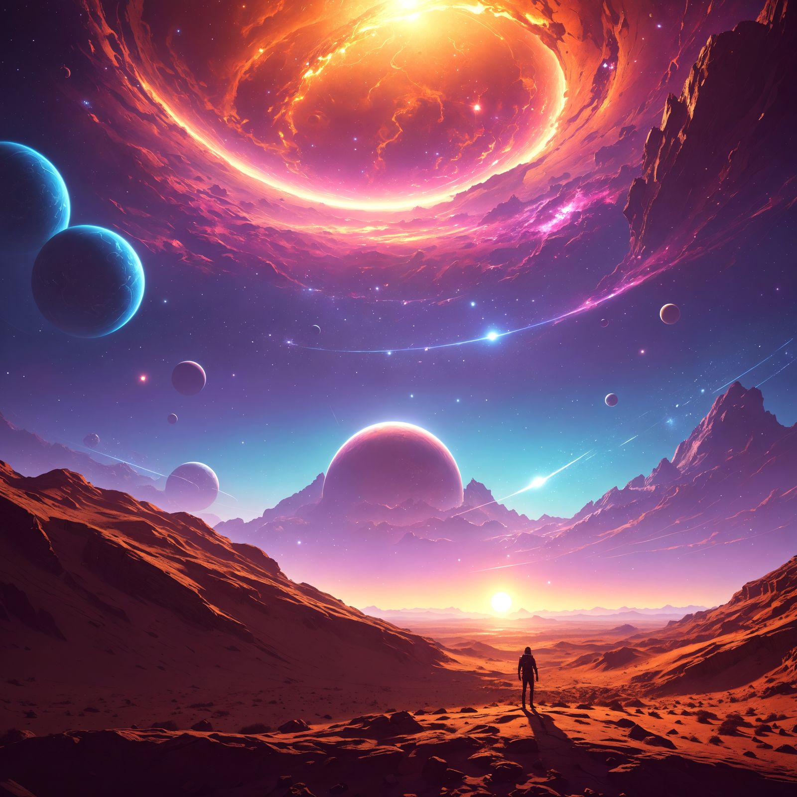 Cosmic Landscape Rendered with Octane