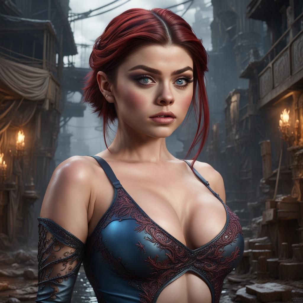Sarah Hyland morph with Ariel winter, bad blood,