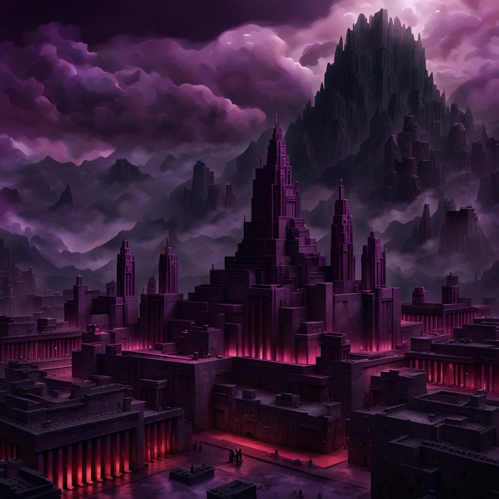 Ancient City of Dark Magic Shimmers Red