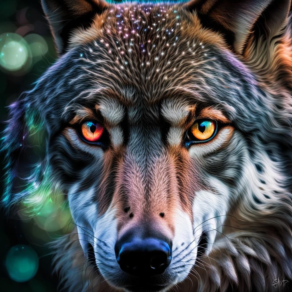 Wolf Shadow Reveals Constellations in Surreal Portrait