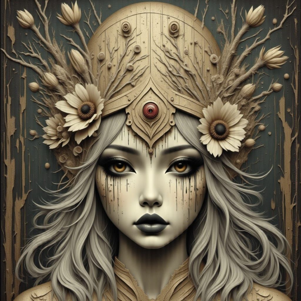 AI Generated Image with Abstract Floral and Shadow Elements