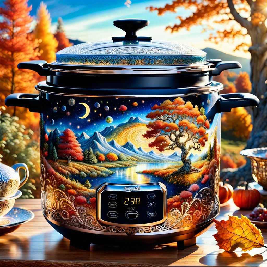 Crystal Pressure Cooker Pot in Whimsical CGI Style