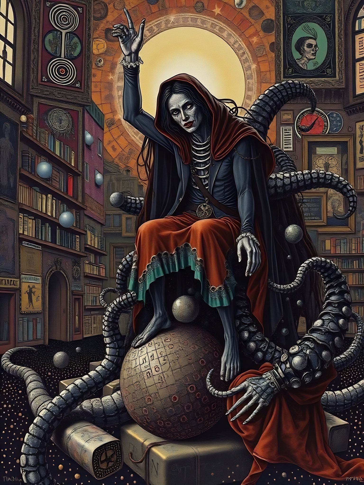 Surreal Dark Fantasy Tentacle Queen