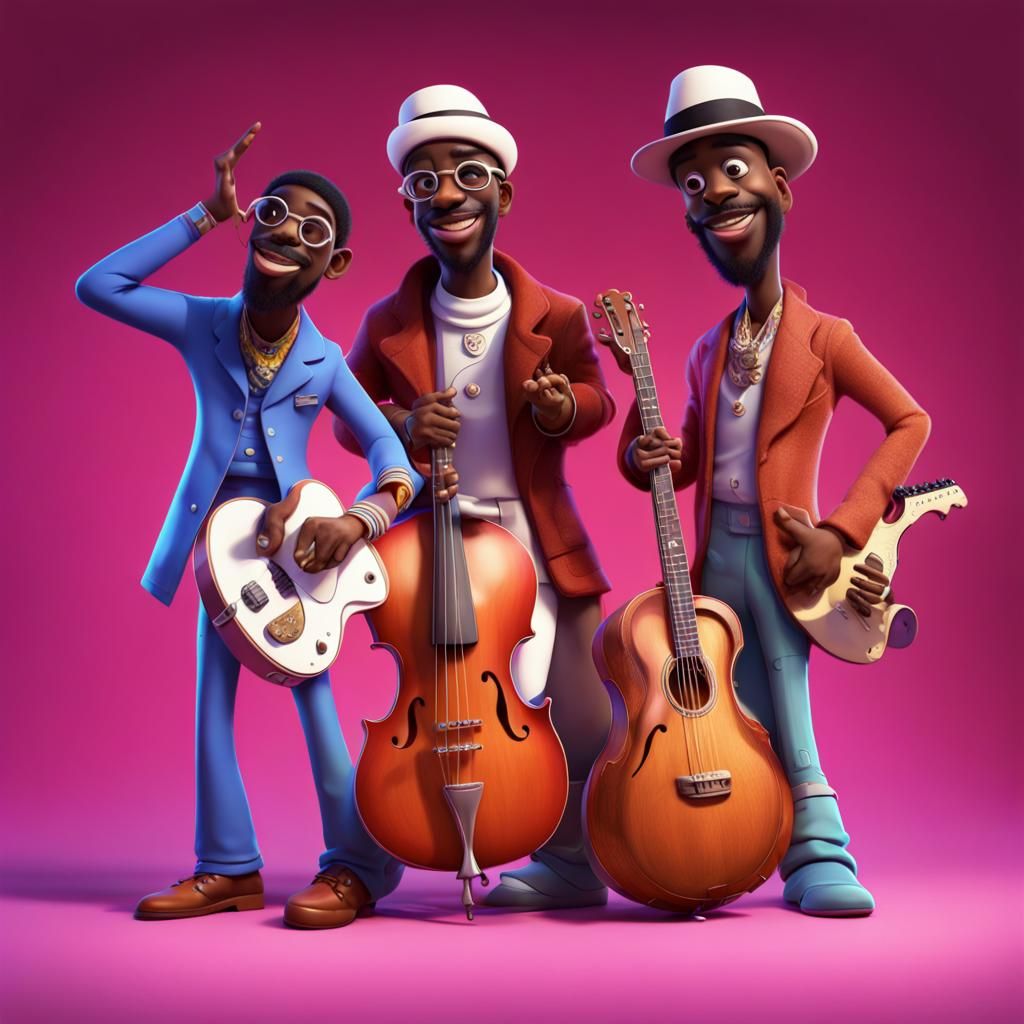 OutKast in Pixar Movie Scene as 3D Art