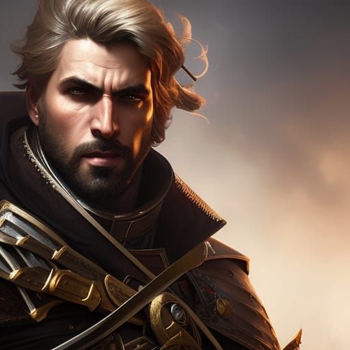 Medieval Bandit Portrait in Dark Fantasy Style