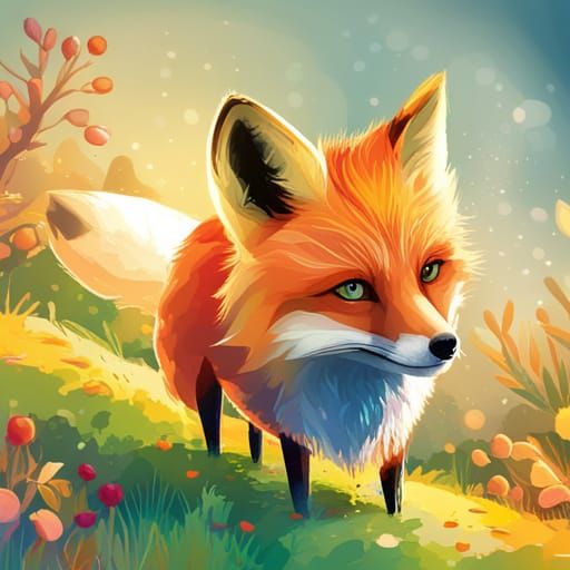 Cute Fox in Isometric Style, 3D Vector Art