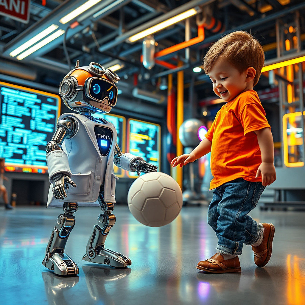 Robotic Androids Play Ball in Futuristic Lab