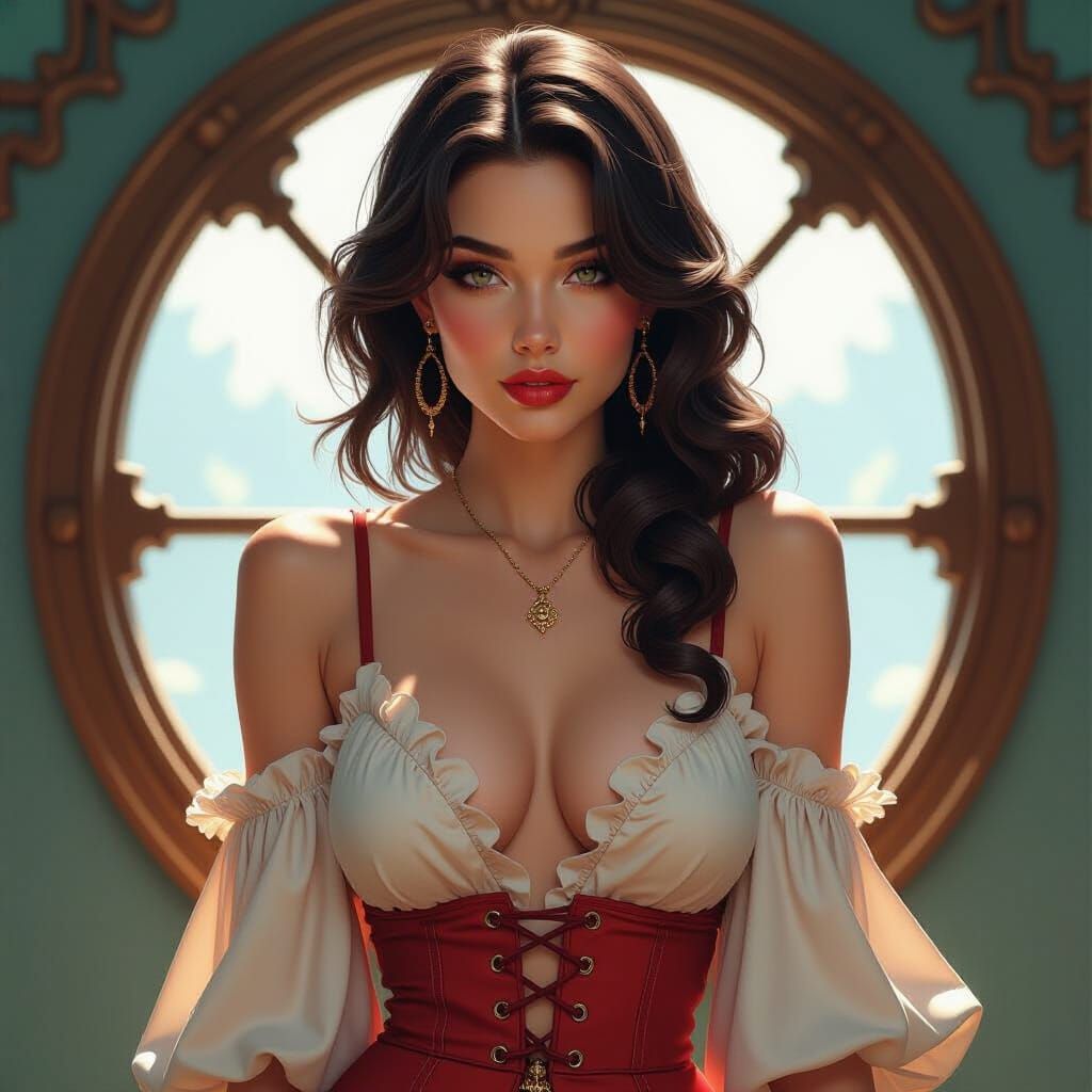 Languid Woman in Flirty Outfit - Concept Art