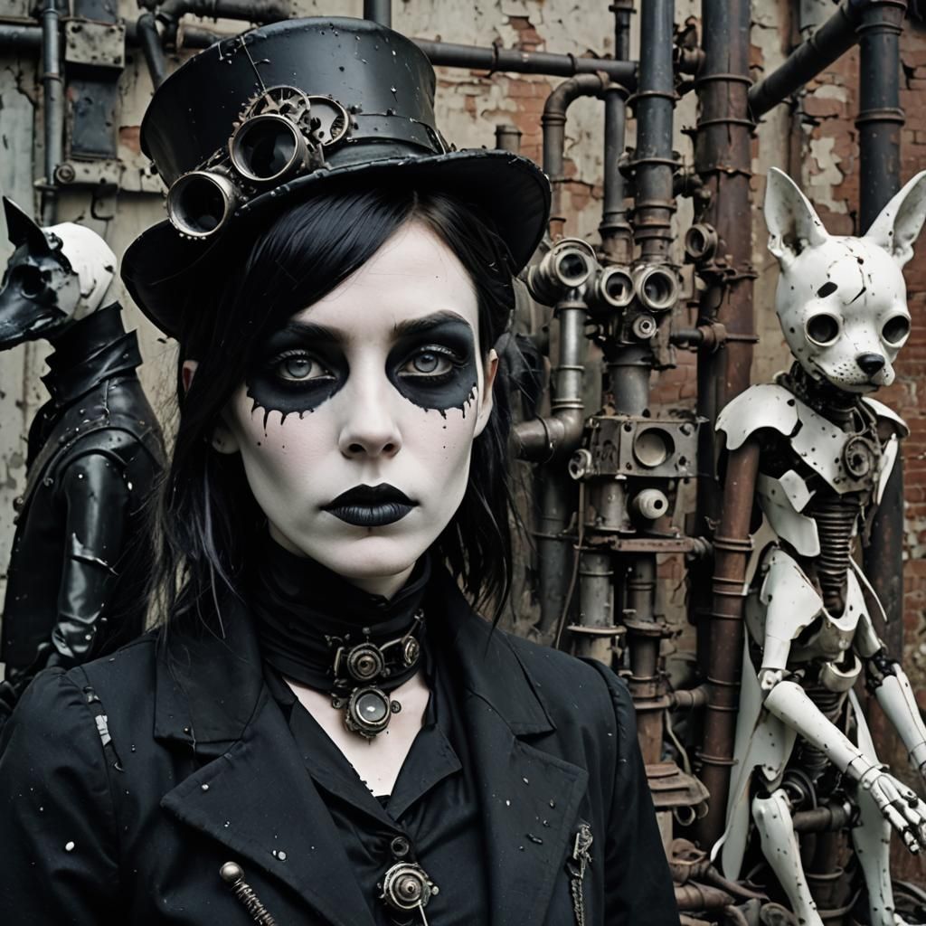 Gothic Steampunk Fashion with Broken Elements