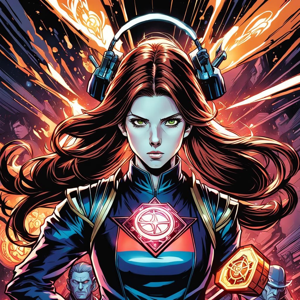 Anna Kendrick as Anime Villain in Comic Style