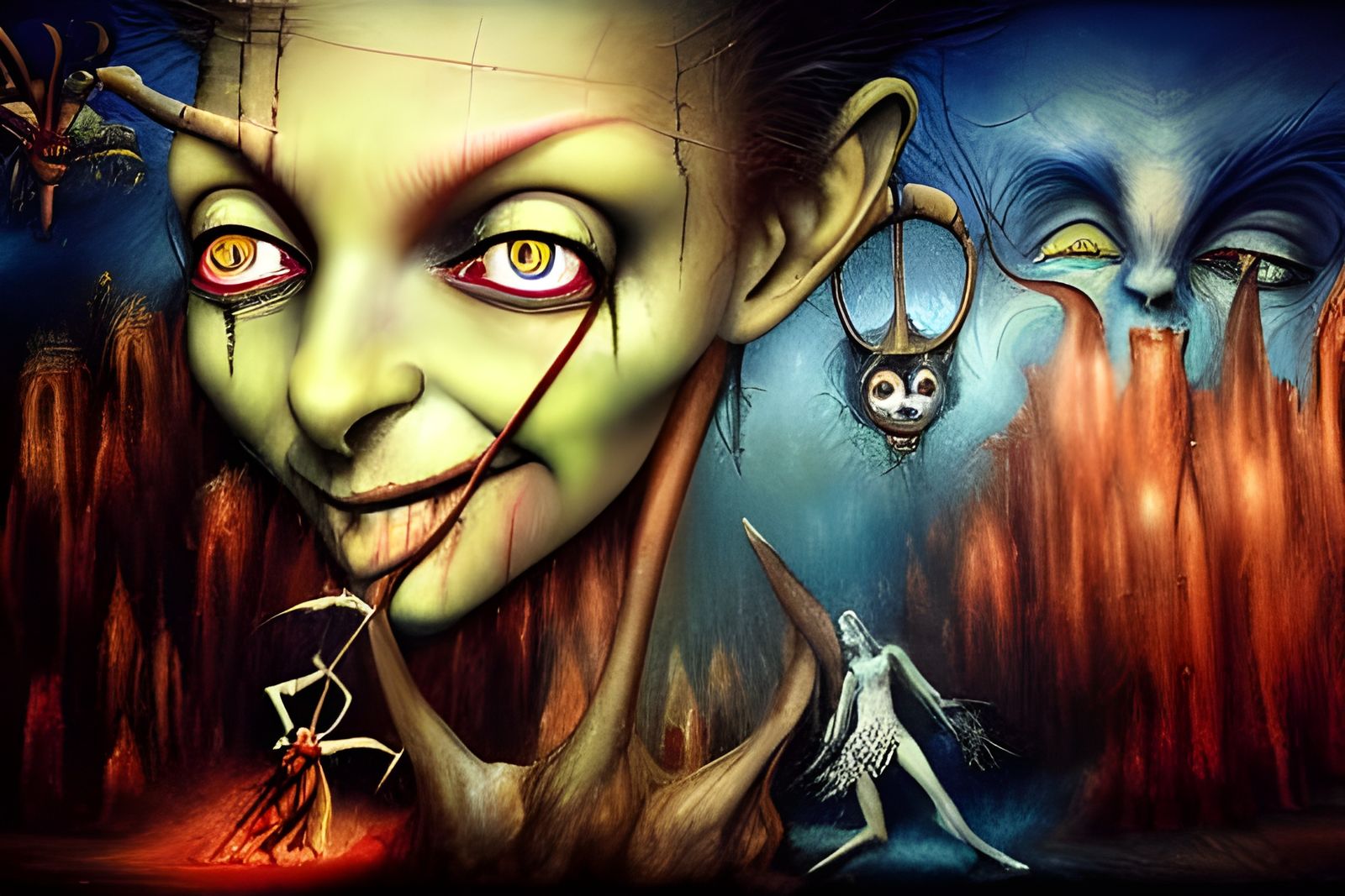 Infernal Circus Scene in Dark Fantasy Style